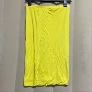 Humanoid Women’s Skirt Bodycon Faux Wrap Quiet Luxury Bright Highlighter